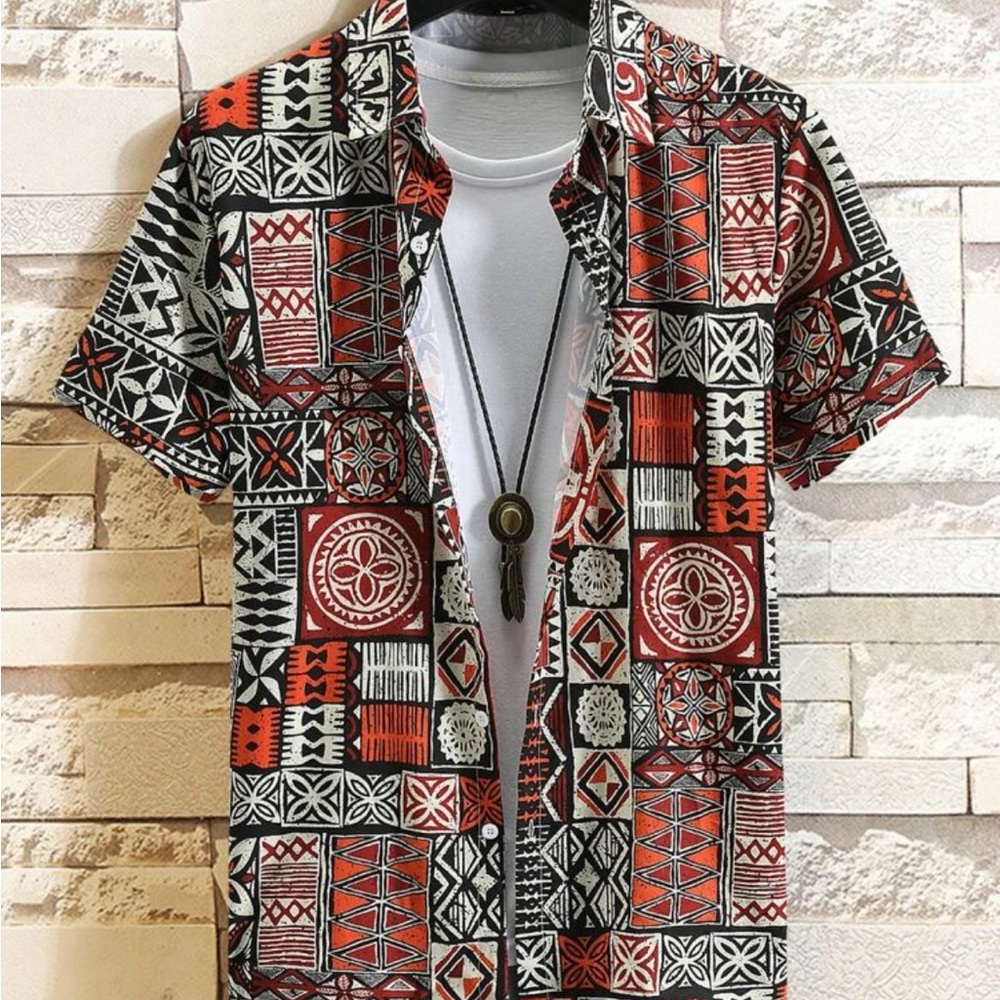 Men’s Casual Geo Print Shirt